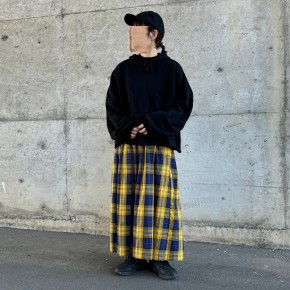 黄色 チェック スカート イエロー チェック ロングスカートの