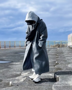 グレー フード付きコートのコーディネート一覧（レディース） | #CBK 