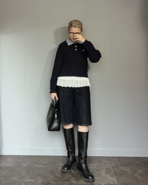 JIL SANDER NAVY プリーツスカート ひざ丈 JIL SANDER NAVY プリーツスカート ひざ丈 紺色 膝丈スカート プリーツ