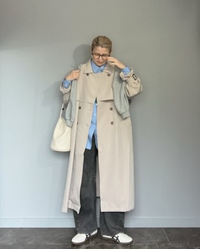 トレンチコートコーデ 七分袖 コート レディース トレンチコート 袖の 