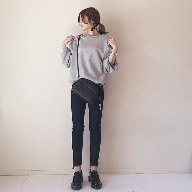 グレー スウェット DHOLIC（ディーホリック） x ネイビー