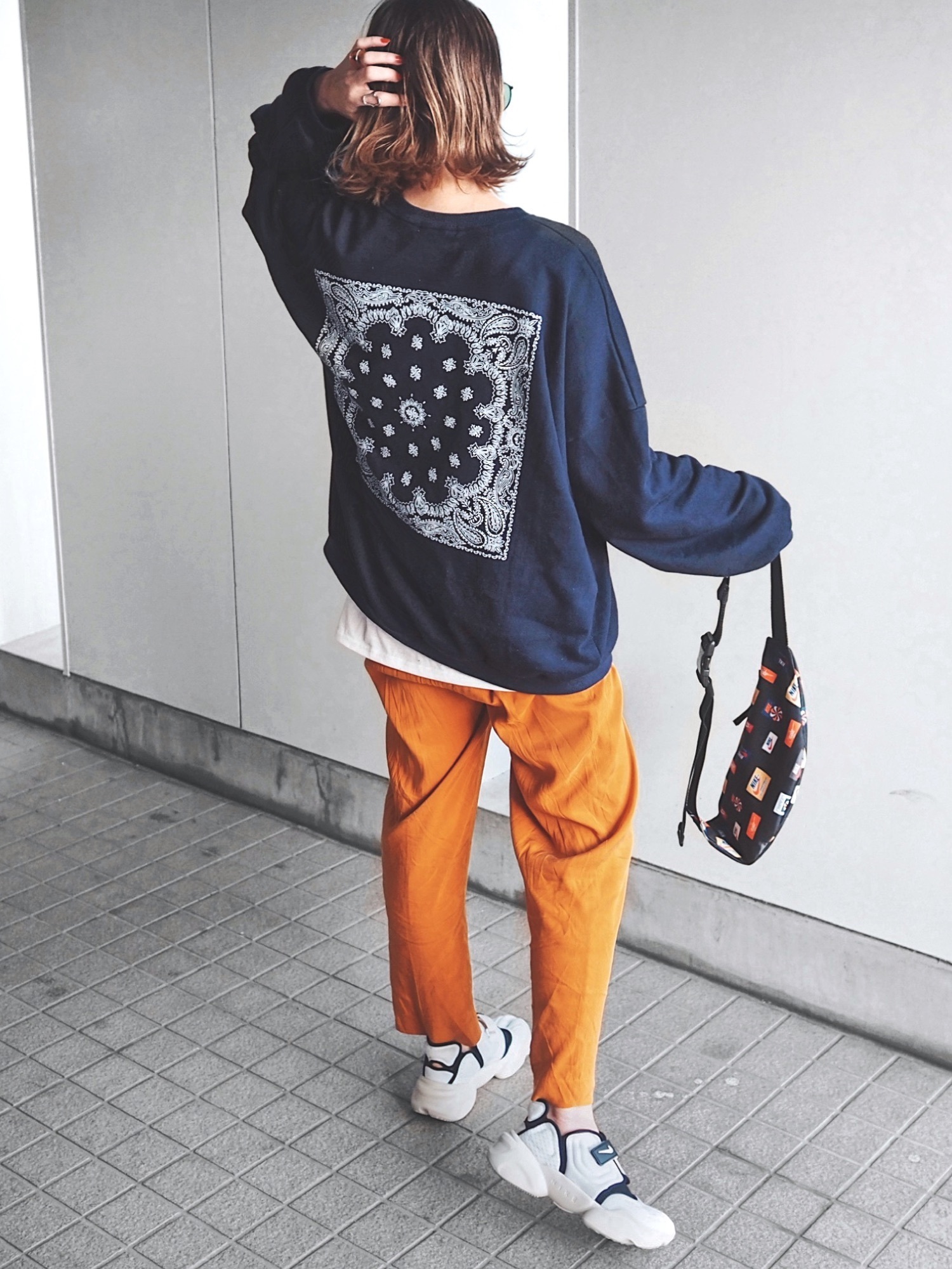ネイビー スウェット ペイズリー オーバーサイズ x TODAYFUL ...