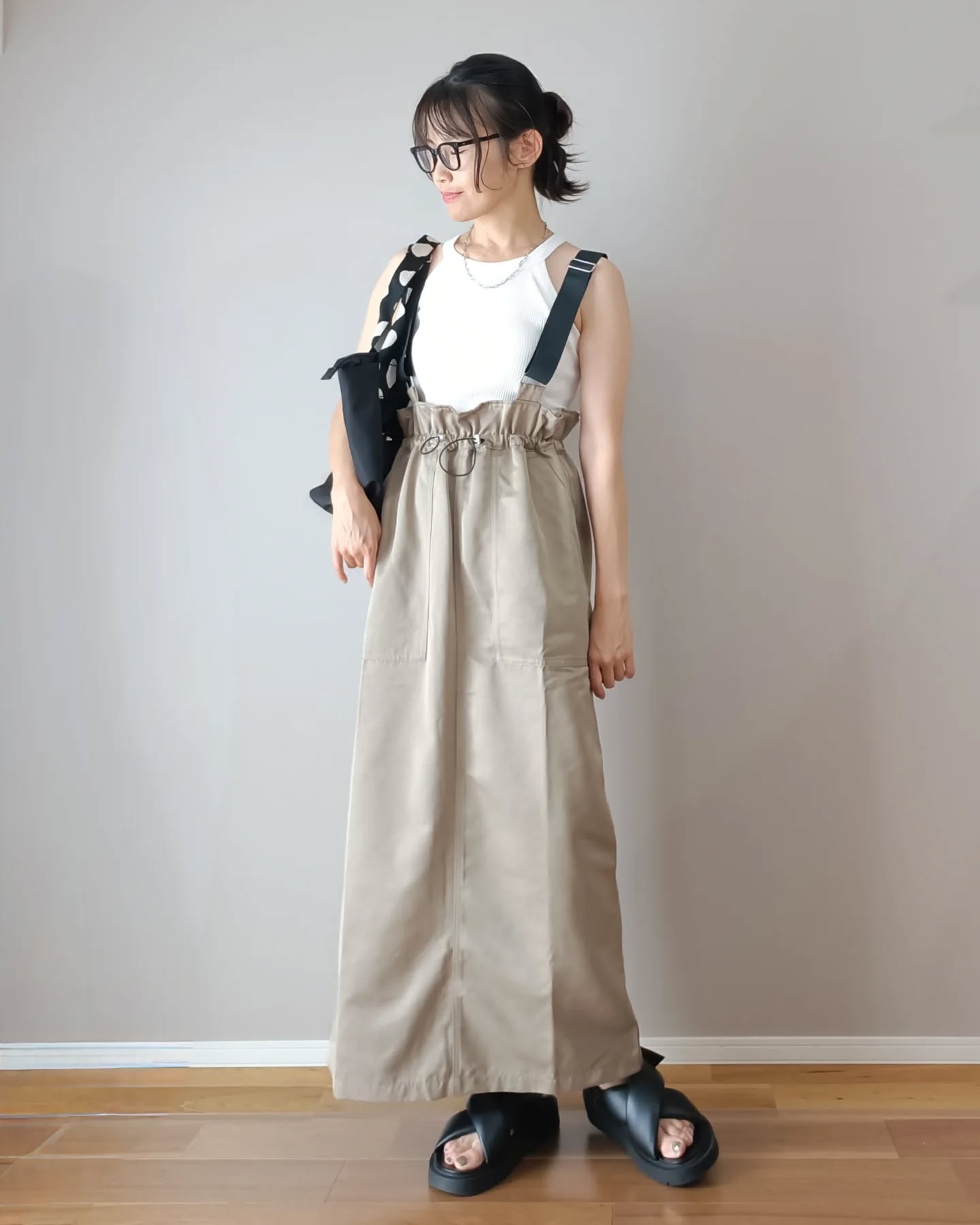 santar22 ベージュ GeeRA サロペット オーバーオール 「S-XLサイズ展開」フロント