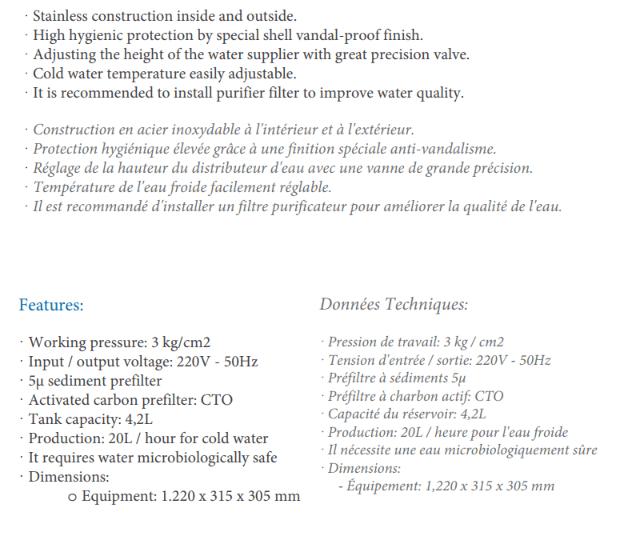 Fuente de agua de acero inoxidable OsmoService — 3