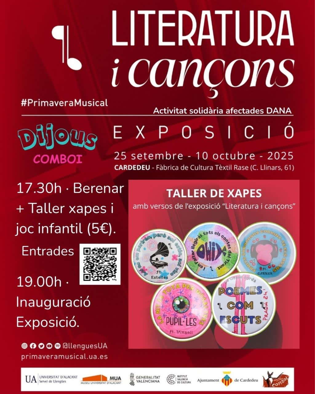 Literatura i Cançons: Exposició i Activitats a Cardedeu