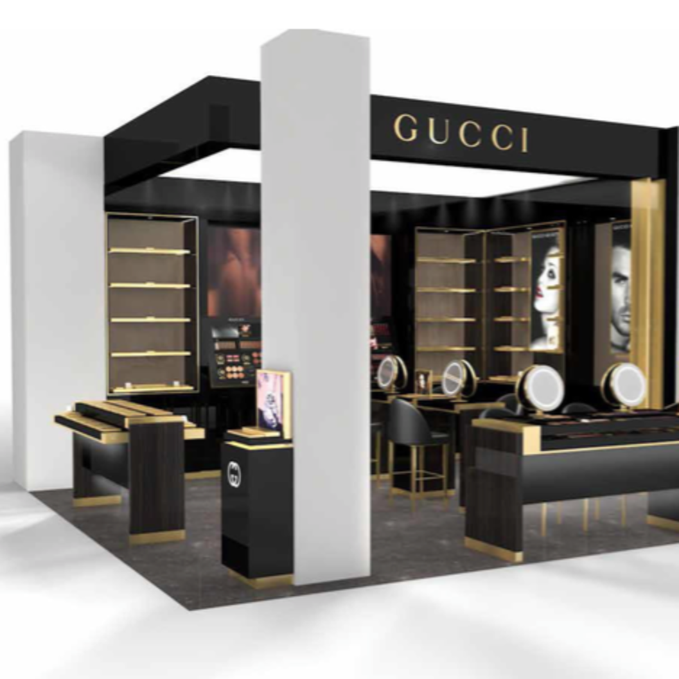 Saks Fifth Avenue Galleria store rendering Gucci beauty department