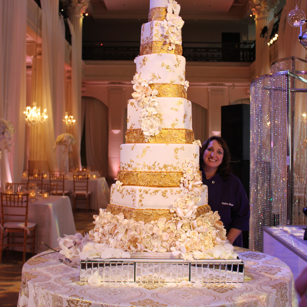 H Town Chef S Gold Dusted 12 Tier Wedding Cake Shakes Up Food Network Culturemap Houston