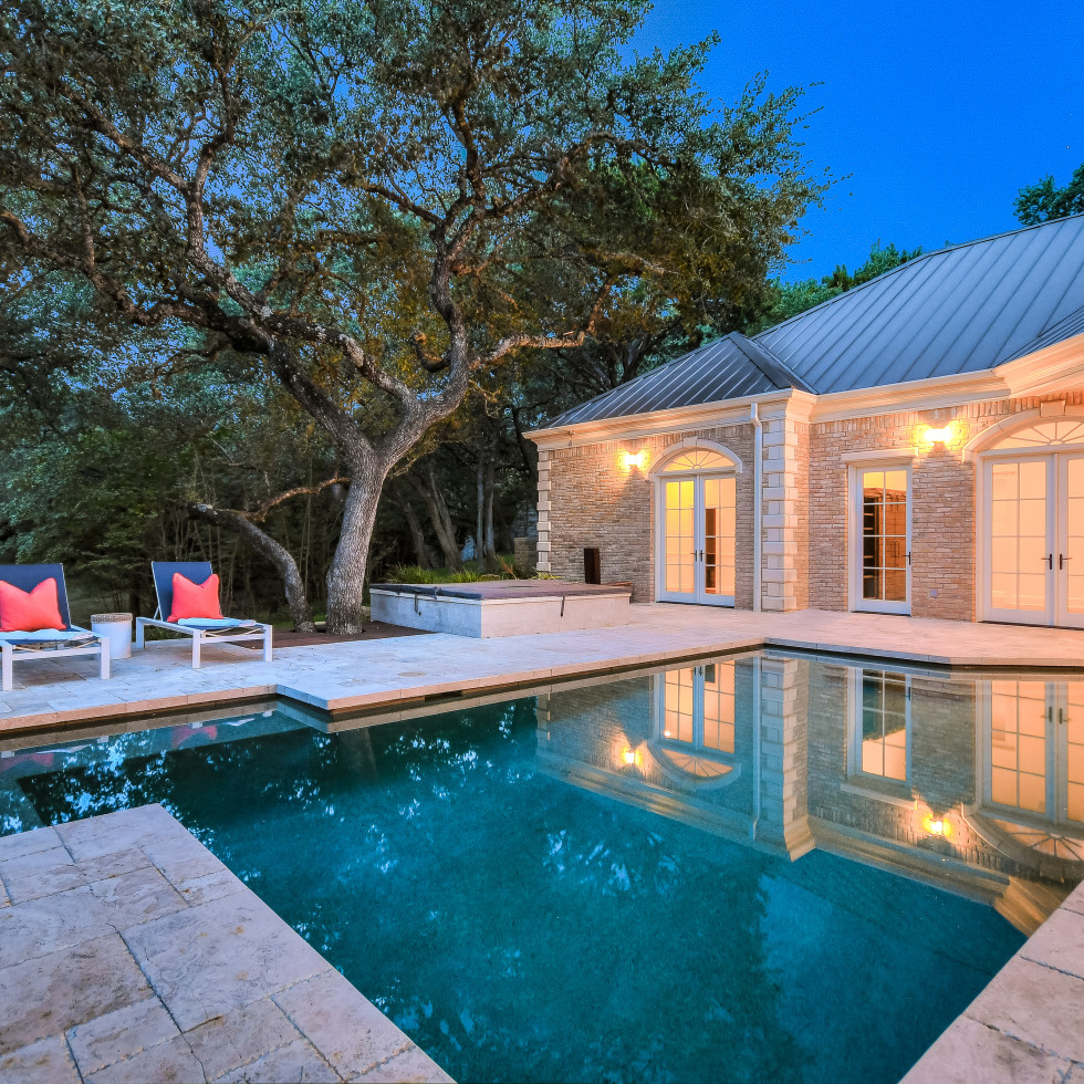 Elegant Austin home on a double lot offers both acreage and privacy
