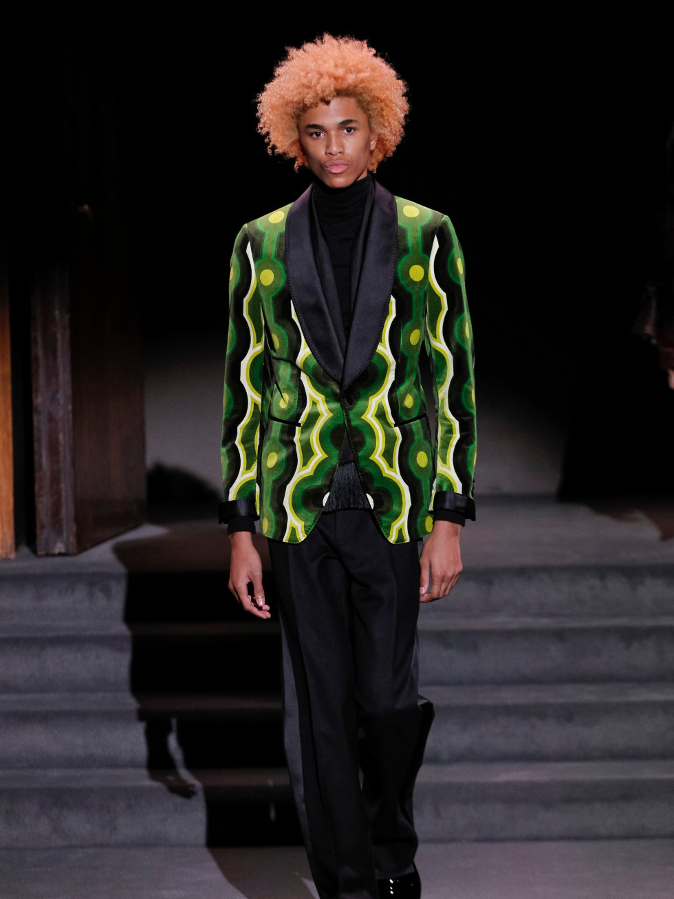 Tom Ford green patterned coat