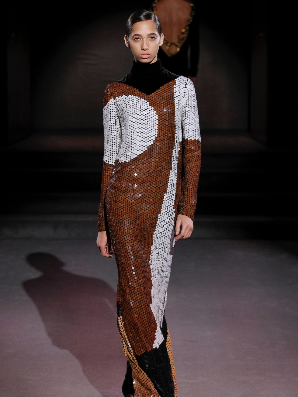 Tom Ford colorblock gown look 49