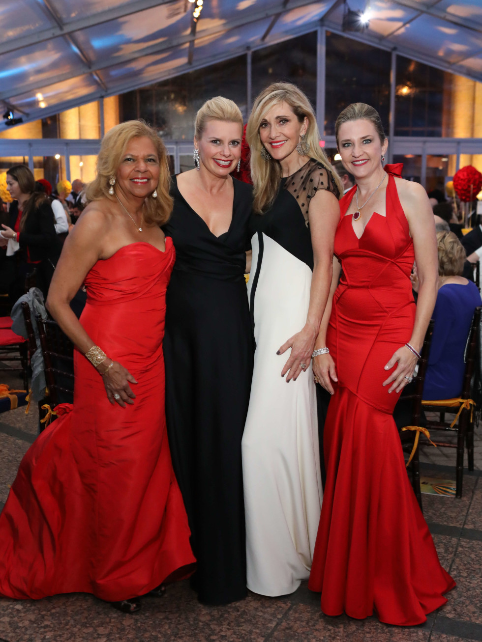 Yvonne Cormier, Valerie Dieterich, Jana Arnoldy, Mary D'Andrea at Houston Grand Opera opening night