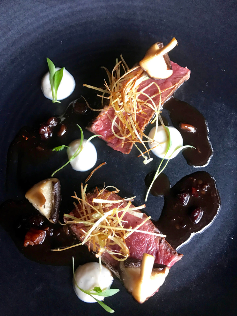 Kitchen 713 Wagyu strip with XO Bordelaise