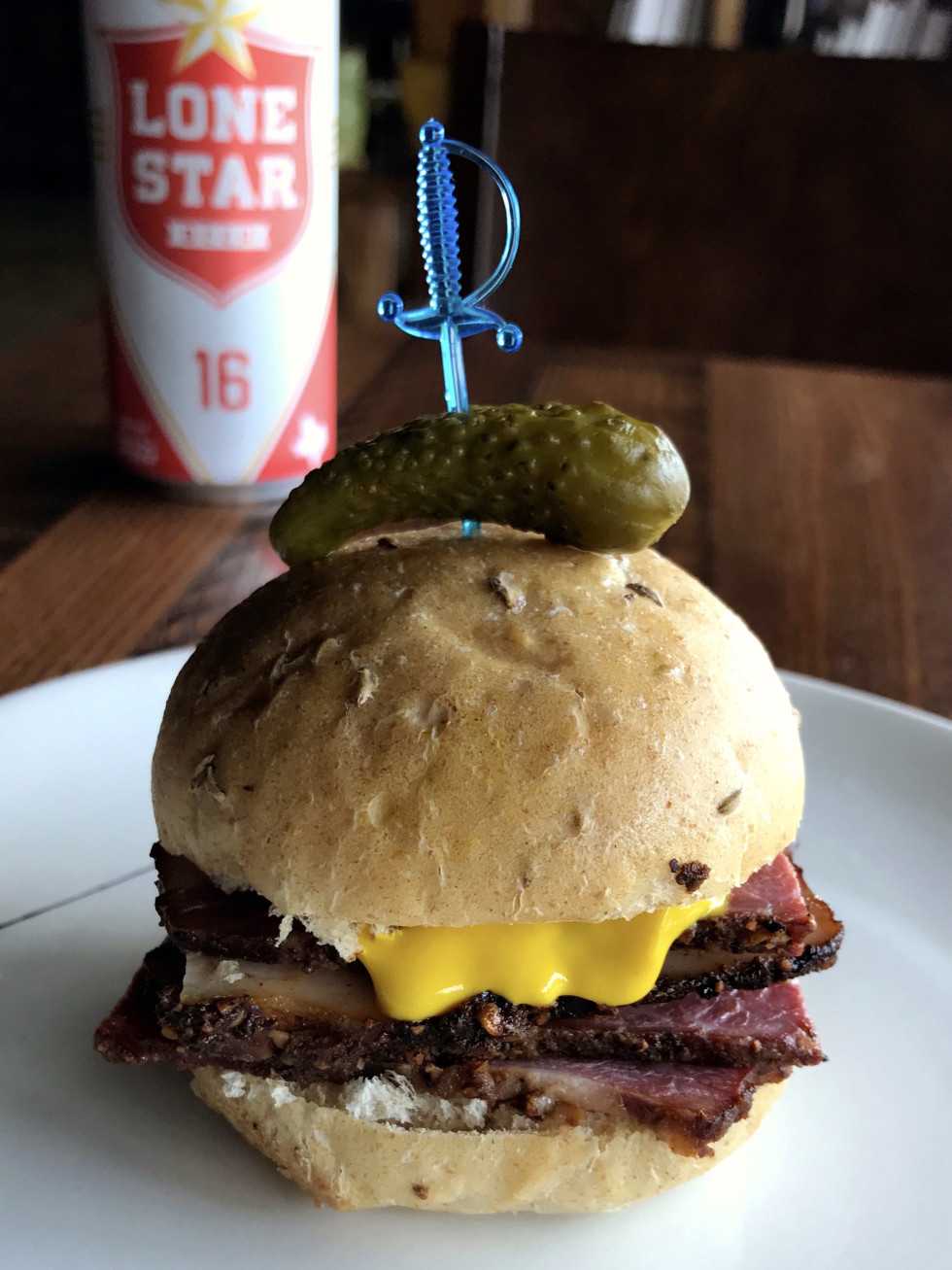 Houston, new happy hour deals, March 2017, Riel, Montreal Smoked Meat Sando