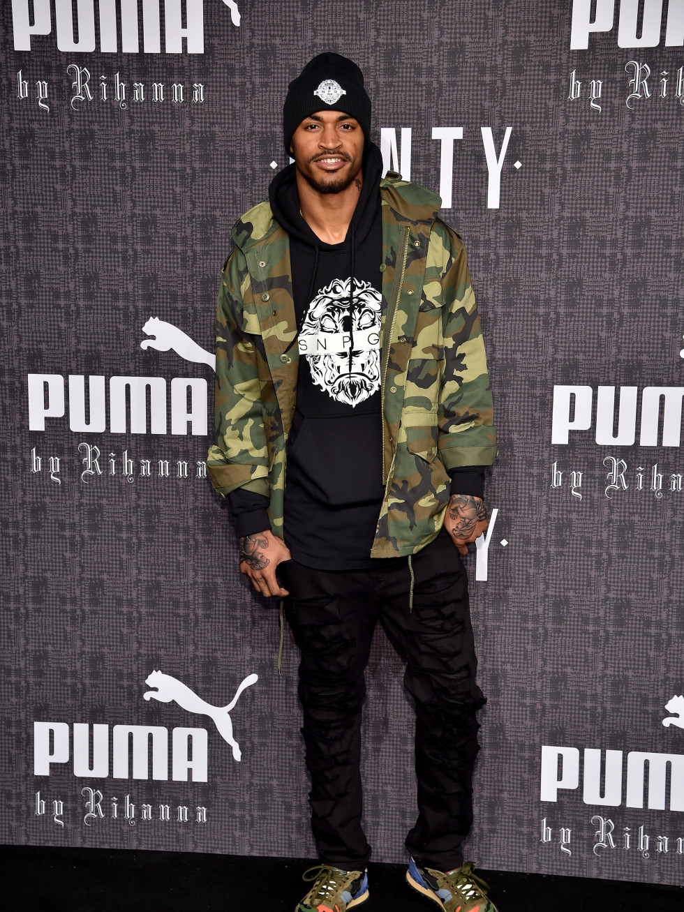 Jaelen Strong at Rihanna Fenty Puma runway show