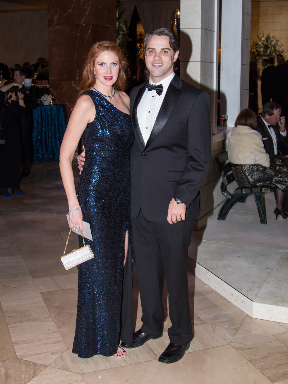 Jennifer Long in Badgley Mischka, David Long