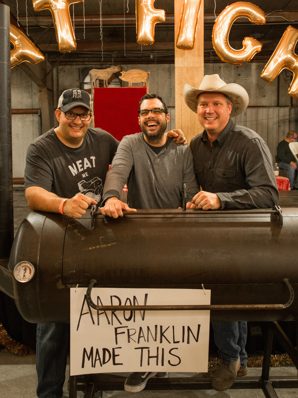 Daniel Vaughn, Aaron Franklin at Meat Fight 2015