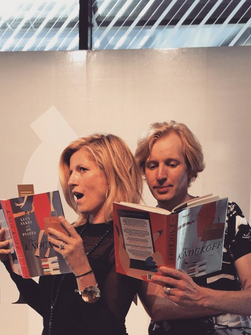 Lucy Sykes at book signing for The Knockoff