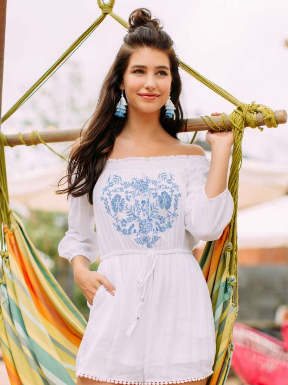Whitlee Floral Embroidered Romper