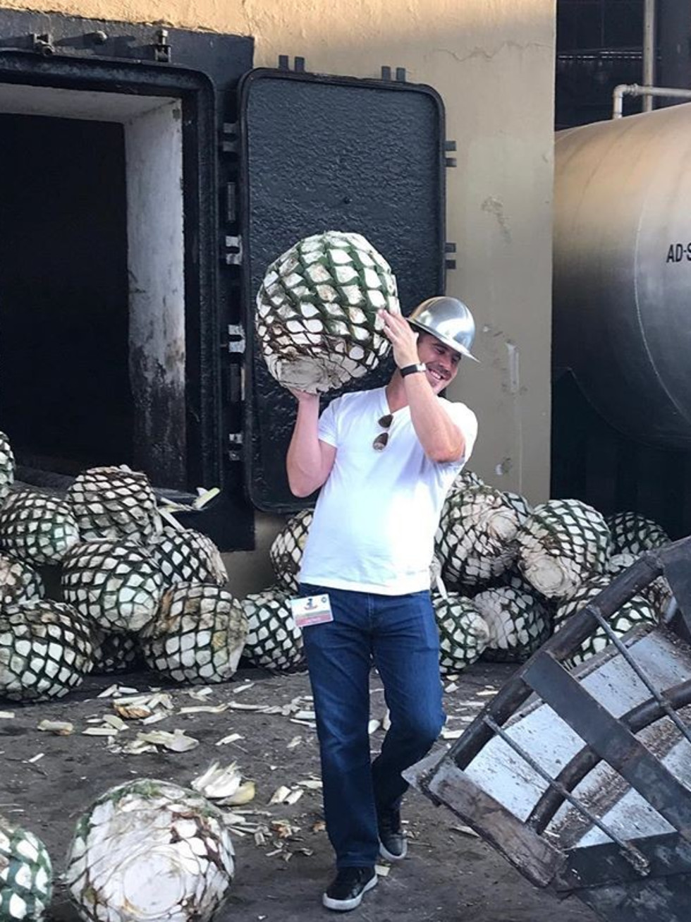 Man hauling agave