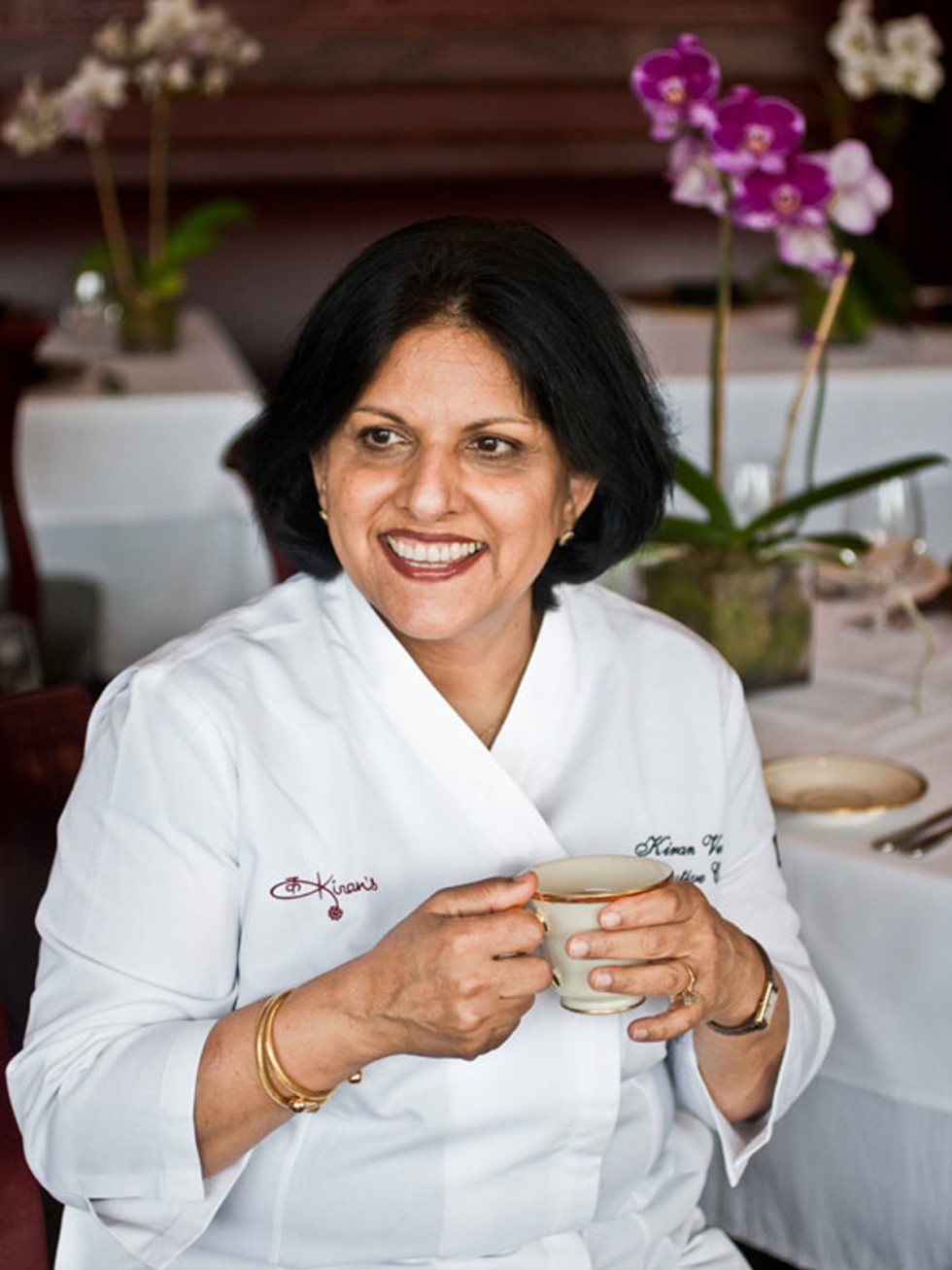 Kiran with tea cup
