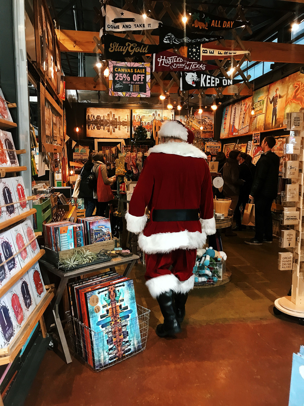 Santa shopping at Dallas Farmers Market