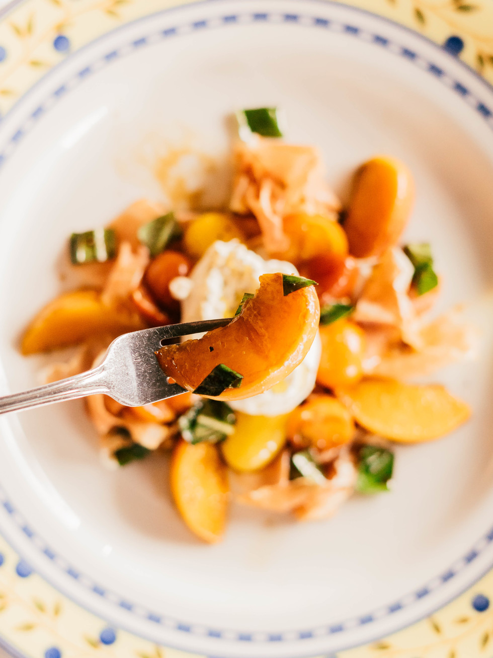 Andiamo peaches and burrata