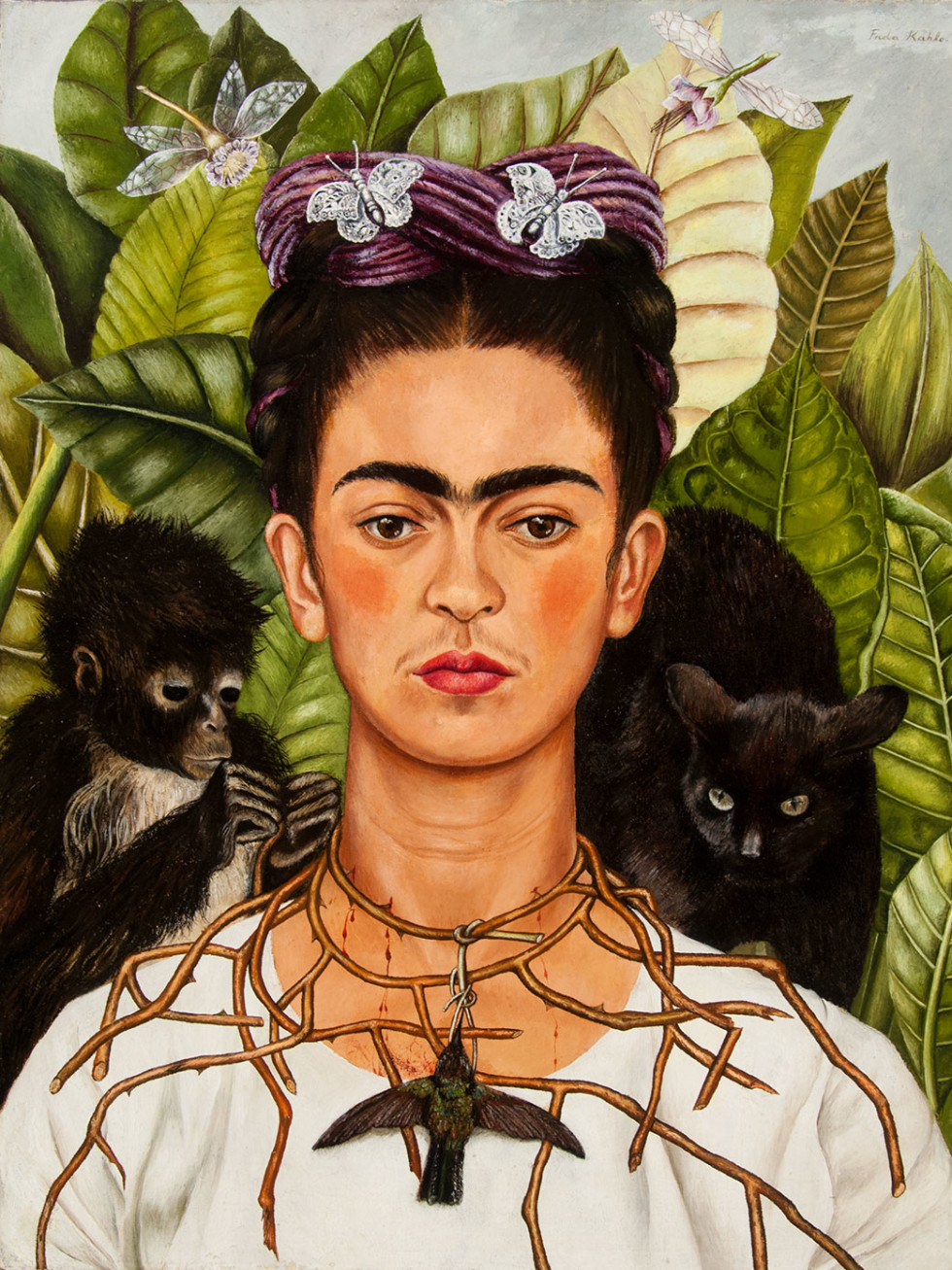 Frida Kahlo, Self-Portrait with Thorn Necklace and Hummingbird