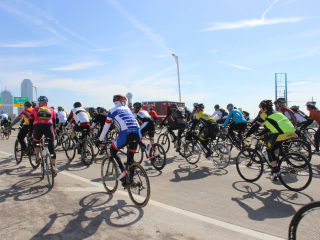 Bicyclists at All Out Trinity