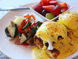 Brunch, eggs benedict, Perch, Branch Bird