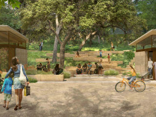 Rendering of amphitheater at Kingsbury Commons in Pease Park