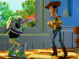 Buzz Lightyear and Woody in Toy Story