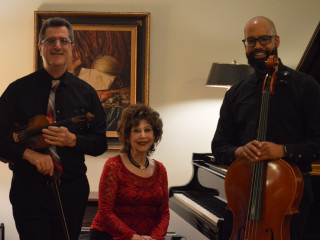 String trio: Michael Fahey, Mary Peterson, Kareem Goode