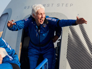 Wally Funk aboard Blue Origin New Shepard