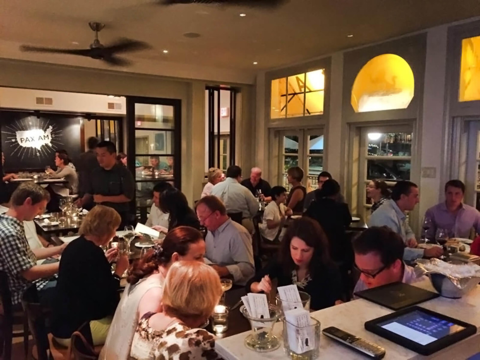 Pax Americana dining room with crowd
