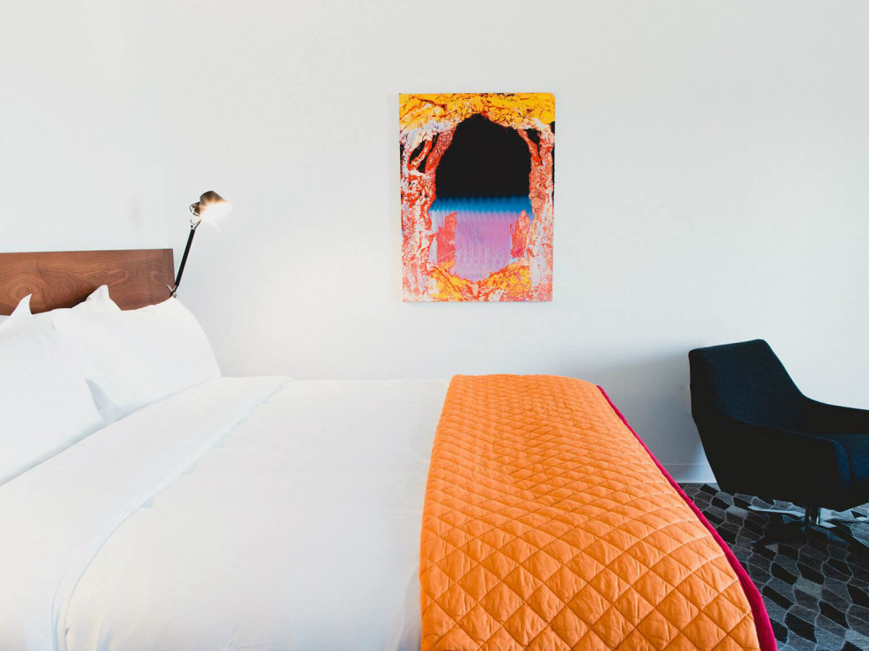Guest room of Hotel Saint George in Marfa, Texas