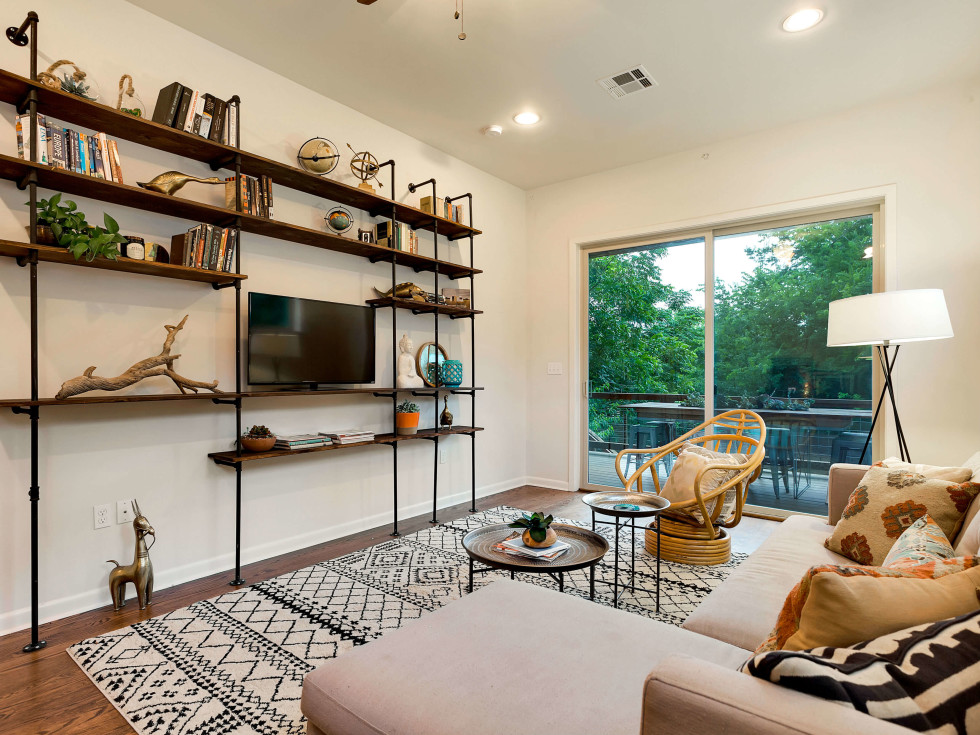East Austin house home 1131 Poquito Street 78702 living room