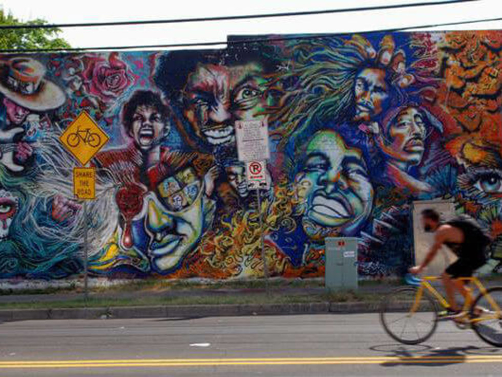 Chicon Street 12th Street intersection mural