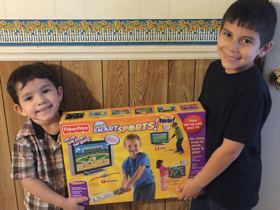 Kids with presents