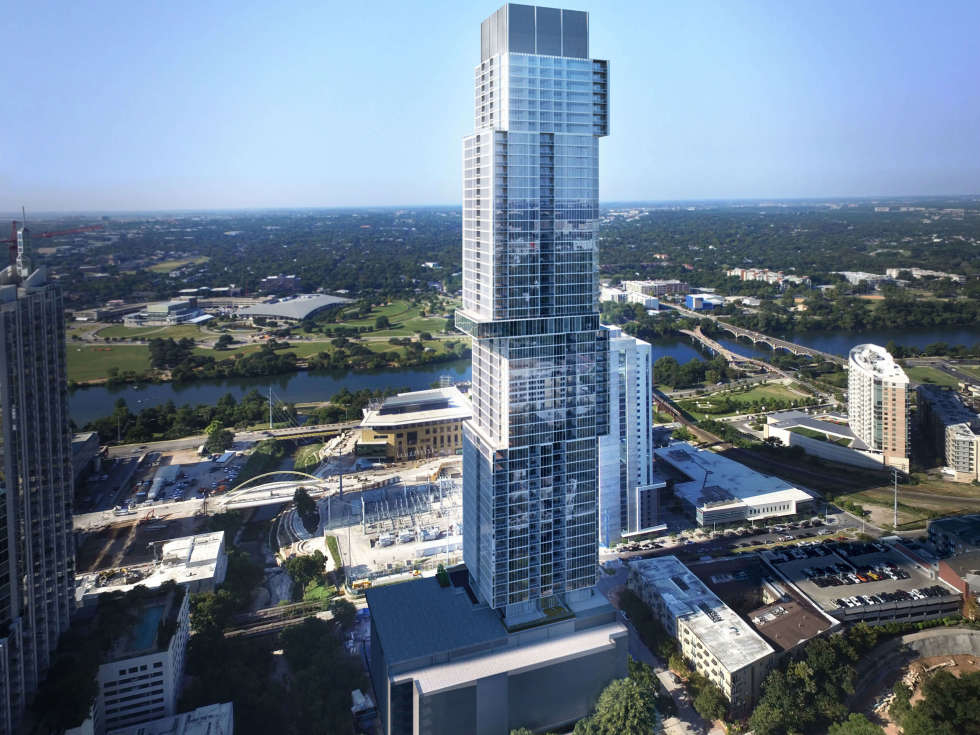 Austin’s tallest building finally lights up its muchmaligned ‘crown