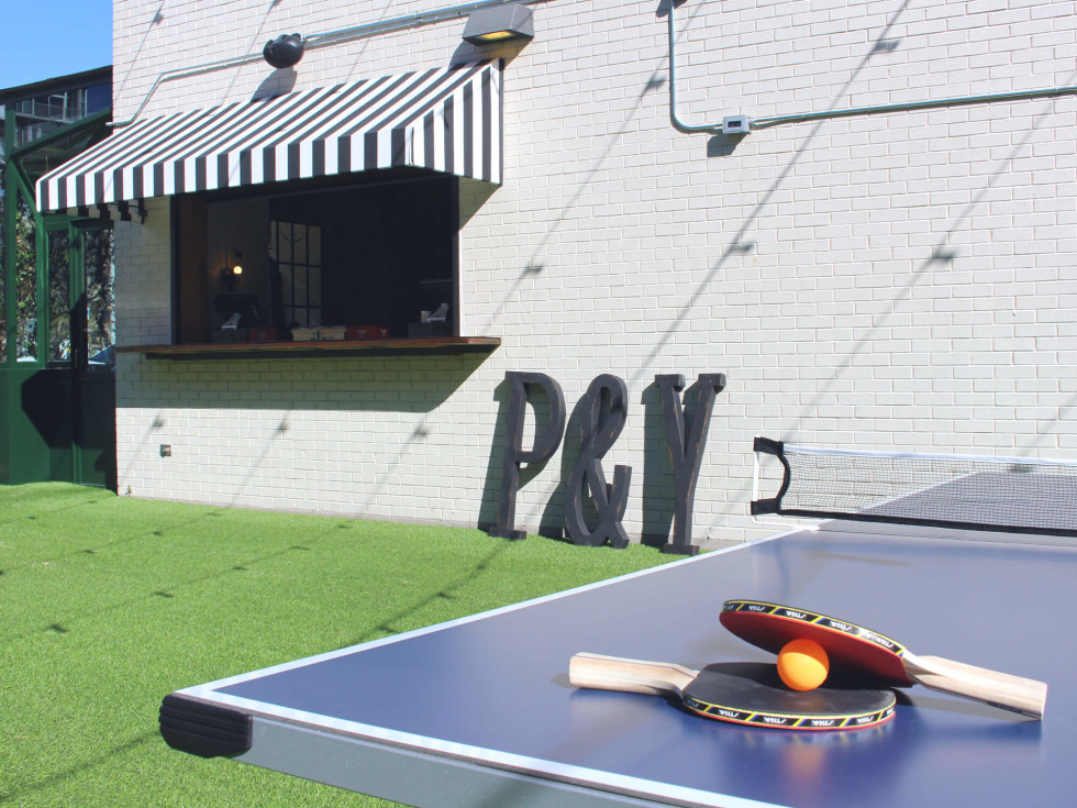 Parlor & Yard bar Dunlap ATX west sixth February 2016 outdoor patio bar ping pong table