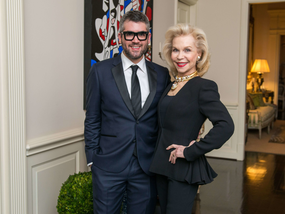 Lynn Wyatt, Brandon Maxwell at Wyatt dinner