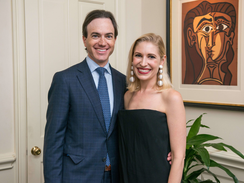 Danny David, Isabel David at Lynn Wyatt dinner for Brandon Maxwell