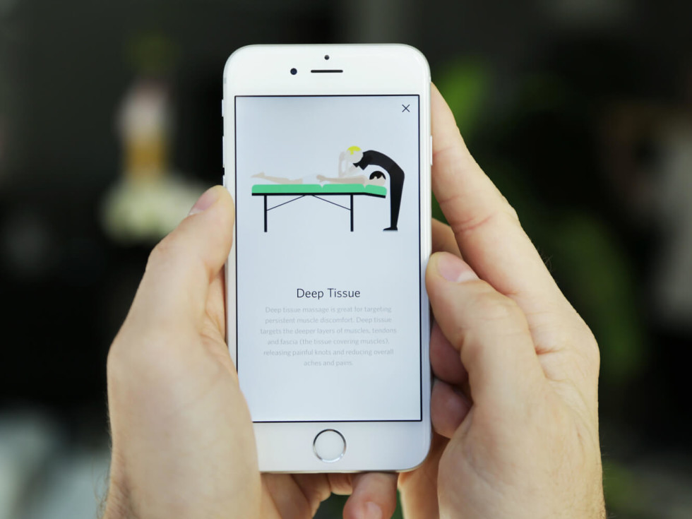 Zeel massage on demand app phone screen