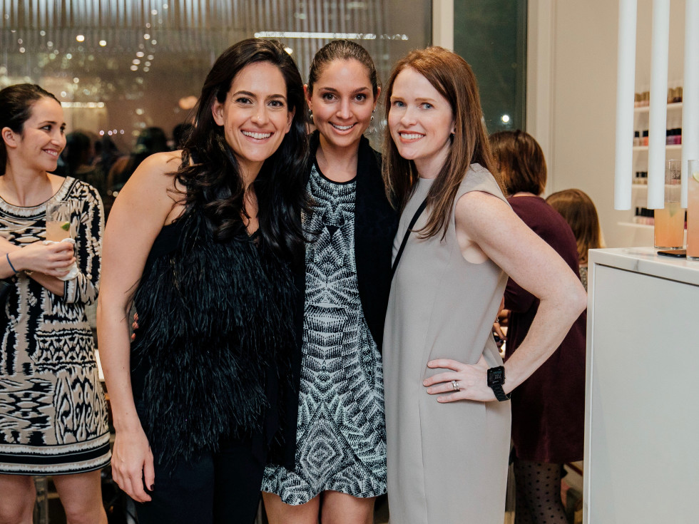 Paloma grand opening, Maryam Naderi poses for a photo with Shireen Owlia, Cynthia Hubbard.