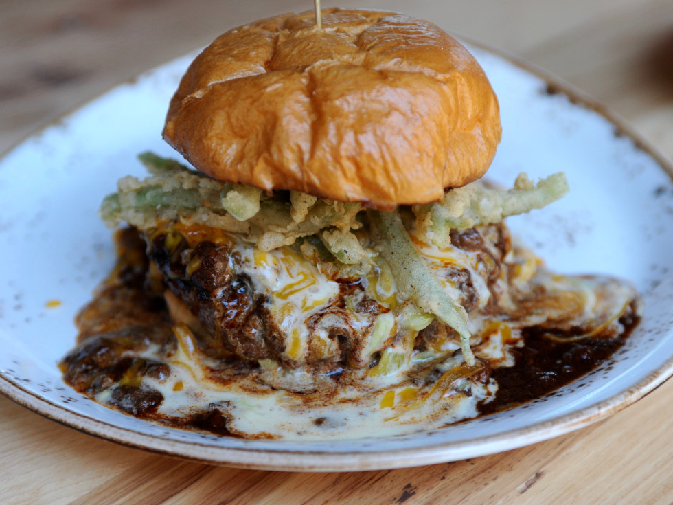 State Fare chili cheeseburger