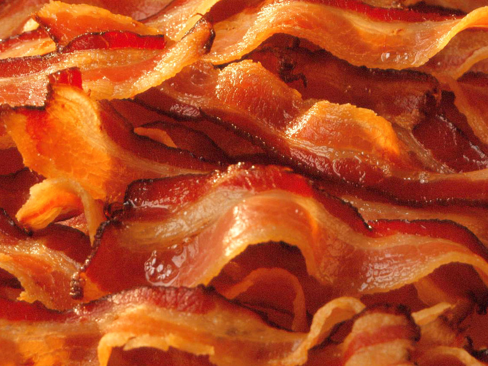bacon, cooked bacon