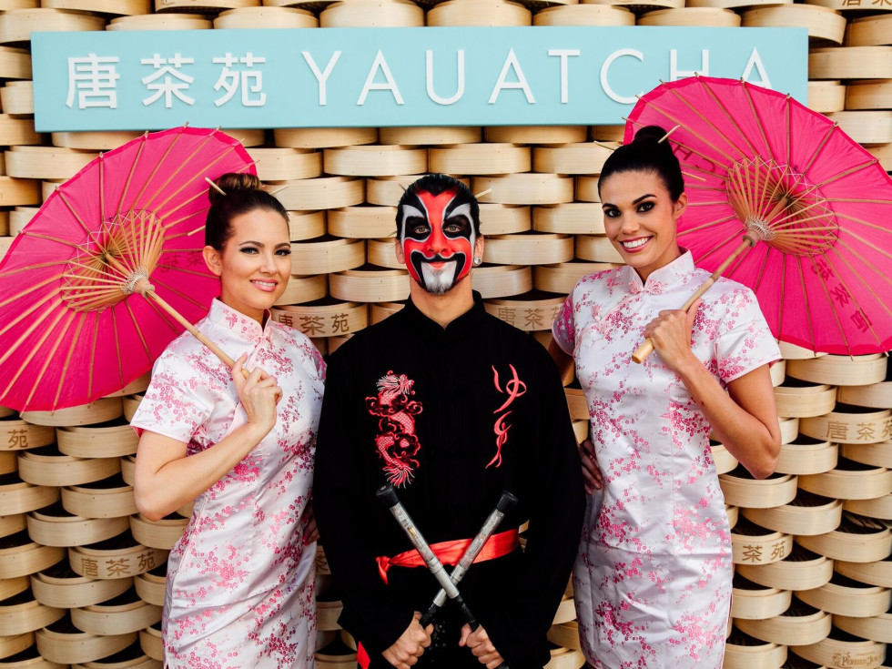 Yauatcha Opening Umbrella Girls at Social Media Booth