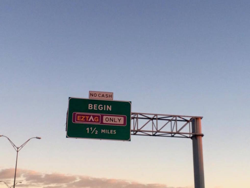 Toll Road EZ TAG only sign