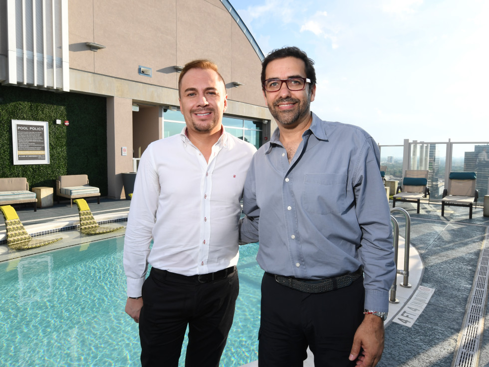 Adrian Duenas, Marcelo Saenz at Sabores chef party