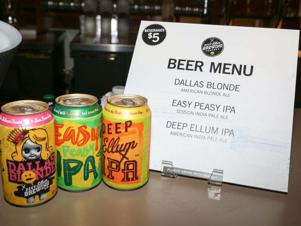 CultureMap Social: The Art Edition at Palm Door Deep Ellum Brewing Co can beers